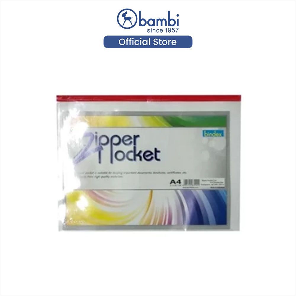 

Bindex Organizer Map Dokumen A4 Zipper Pocket Tipe PVC Transparant Original