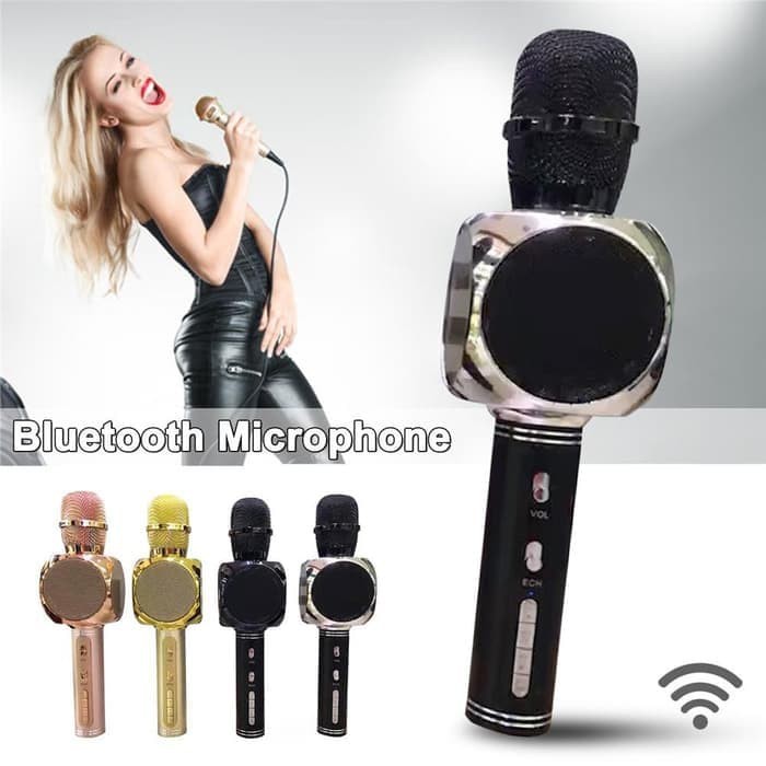 YS-63 Microphone Wireless Bluetooth Mic Karaoke Nyanyi Karoke Smartphone Microfon Mikrofon Handphone