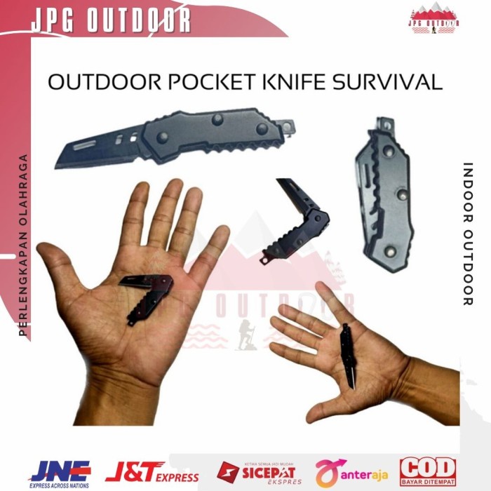 Pisau Saku Lipat Mini Camping Portable Knife Survival Tool Serbaguna