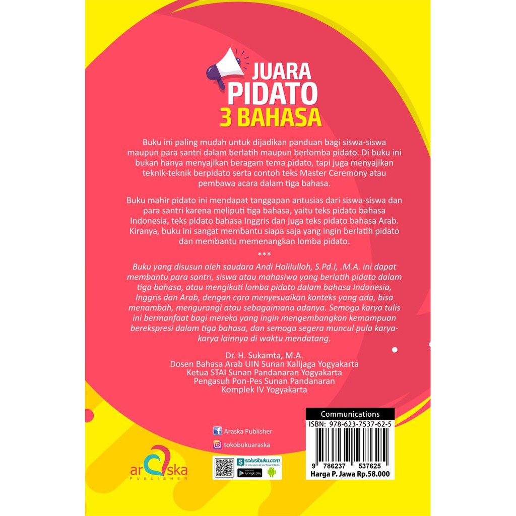 New Buku Juara Pidato 3 Bahasa Contoh Arab Inggris Indonesia Araska Shopee Indonesia