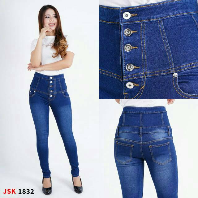  Celana  Panjang Wanita  Highwaist Jeans  Jumbo  Cewek Denim 