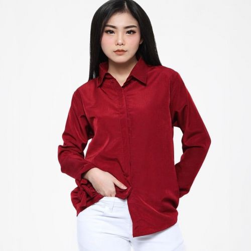 KEMEJA WANITA Toyobo / Kemeja Tunik Polos / Kemeja Wanita Toyobo Panjang Premium