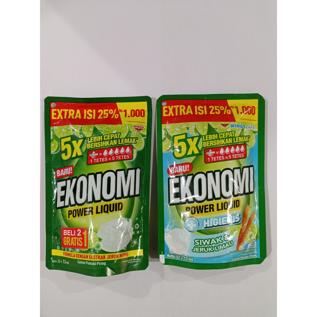 Ekonomi Power Liquid 52+13ml/Sabun Cuci Piring/Dishwash/Sabun Cair
