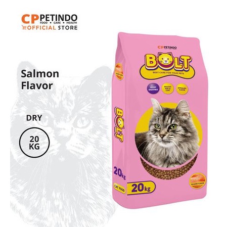 Bolt Cat Salmon 20KG Bentuk Kibble Bulat Makanan Kucing Dry Cat Food