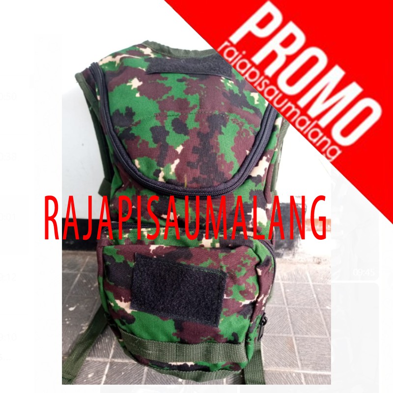 RPM Tas Sepeda Army Loreng Ransel Gowes Tentara TNI Hidropack Waterpack