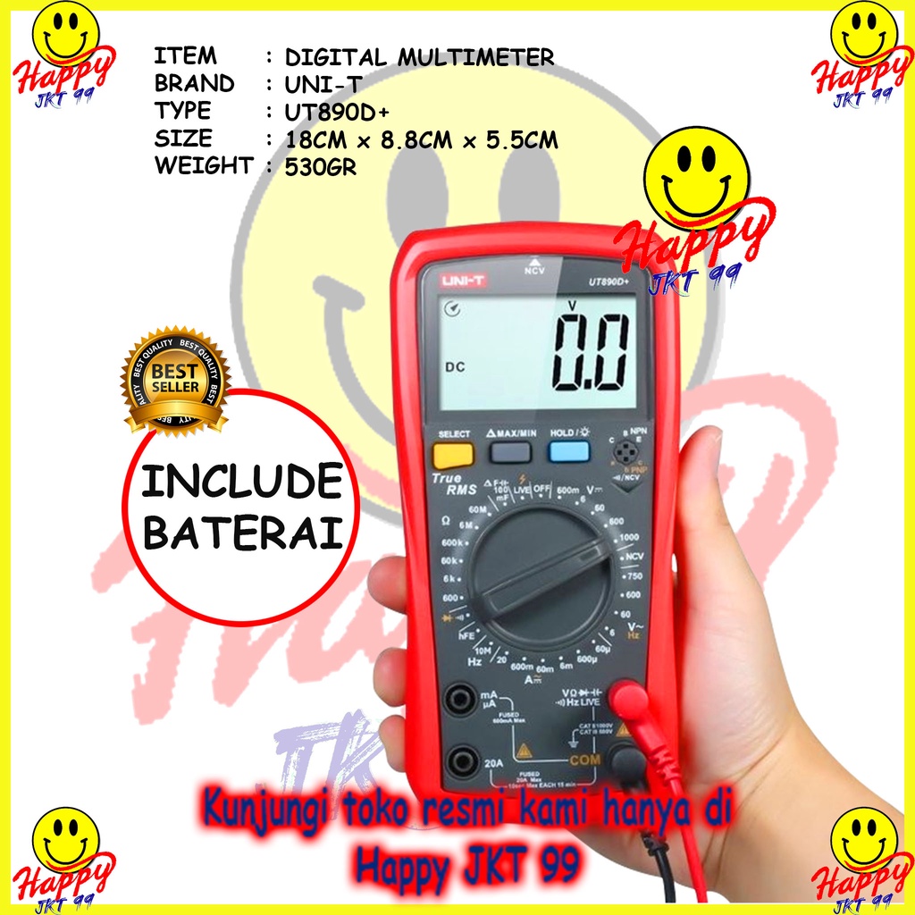 MULTITESTER MULTIMETER AVOMETER TESTER DIGITAL UNI-T UT890D+ UT890 D UT 890D 890