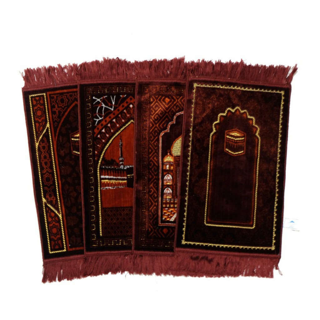 Sajadah Bulu Halus Armaan Kecil Sajadah Anak / Sajadah Muka-Maroon