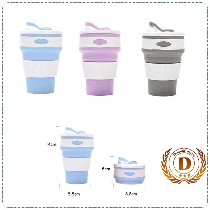 GELAS UNIK/CUP GELAS BISA DIKECILKAN/GELAS KOPI COLLAPSIBLE SILICONE FOLDABLE COFFEE CUP