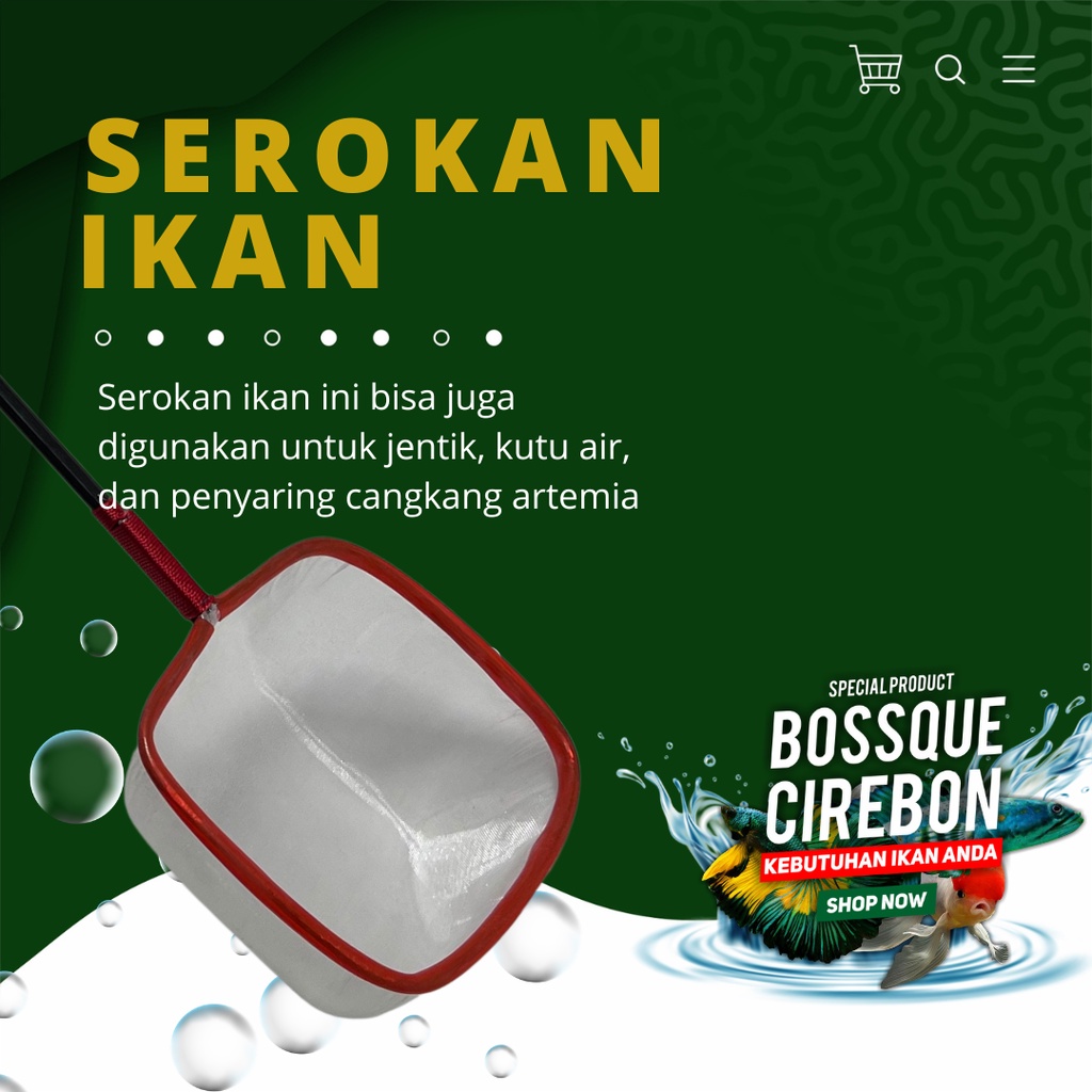 Serokan Ikan Cupang Melamin Kotak 7cm Seser Saringan Sauk Ikan Hias Jentik Kutu Air