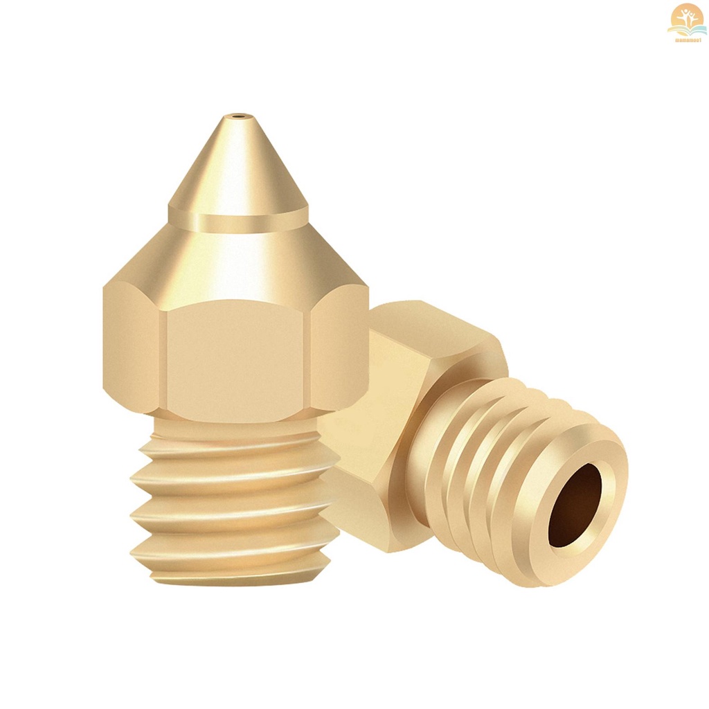 3D Printer Nozzle Brass Copper TTS New Pointed Nozzle 0.2/0.3/0.4/0.5mm M6 Thread Extruder Print Head for Creality CR-6 SE 3D Printer 1.75mm Filament 10pcs