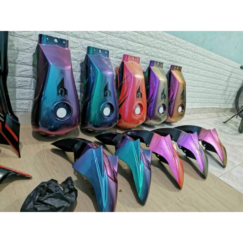 body yamaha scorpio steko stiker hologram rekues warna bunglon