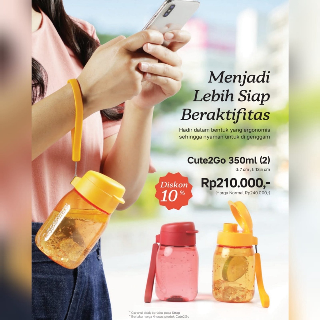 TUPPERWARE CUTE2Go 350ml botol minum anak tupperware murah 2in1