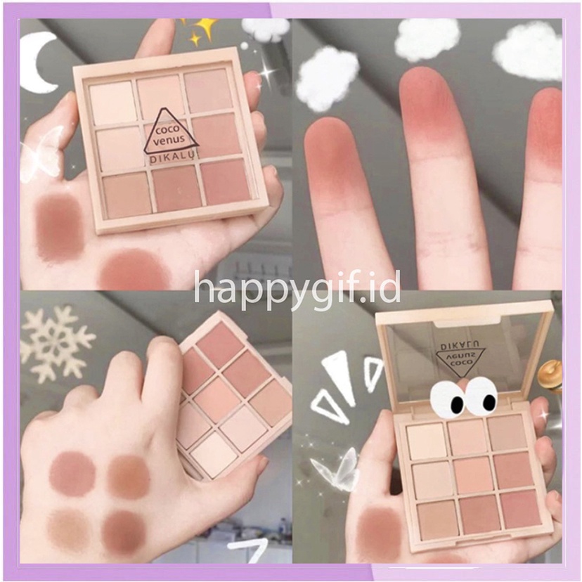 DIKALU NUDE Matte Korean Eyeshadow Palette 9 Warna Matte Smokey Pigmented  Berfungsi Menciptakan Efek Riasan Yang Berkilau Pada Mata XX036 XX037