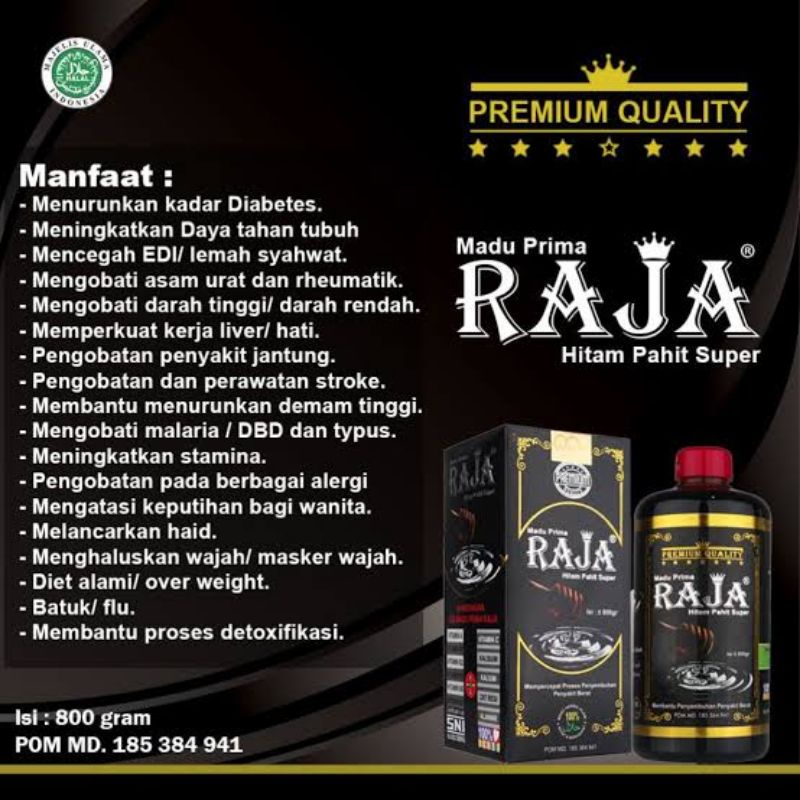 

Madu Raja 800gr Madu Pahit Raja Madu Hitam Pahit Raja