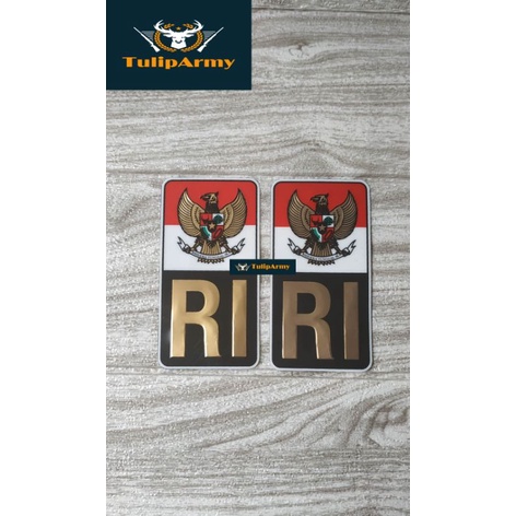 Stiker garuda RI plat mobil sepasang