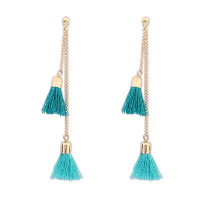 LRC Anting Tusuk Bohemia Padparadscha Tassel Decorated Simple Design Y5512X