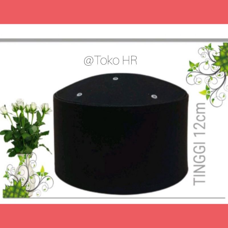 Peci hitam polos piber tinggi 12 cm