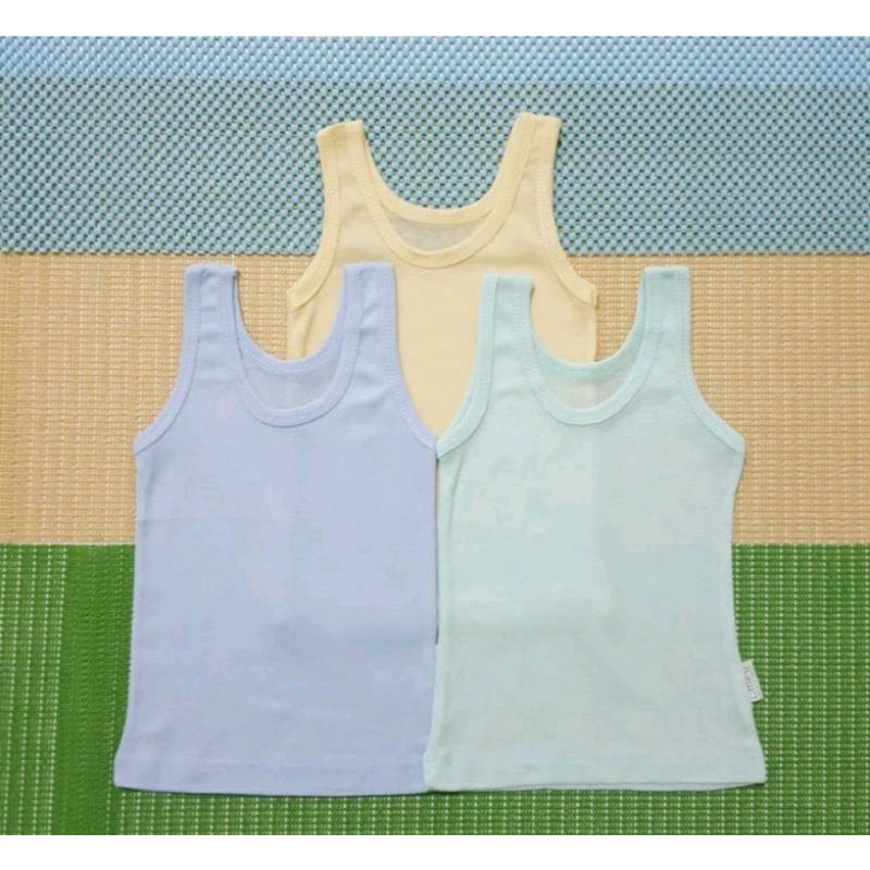 LITTLE QUEEN Singlet/Kaos Dalam Putih &amp; Warna isi 3pcs