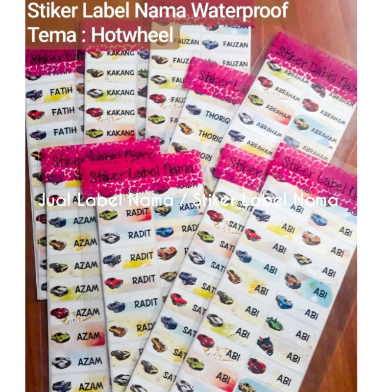 

HOTWHEEL ~ STIKER LABEL NAMA WATERPROOF / LABEL NAMA / STIKER NAMA / STICKER LABEL WATERPROOF