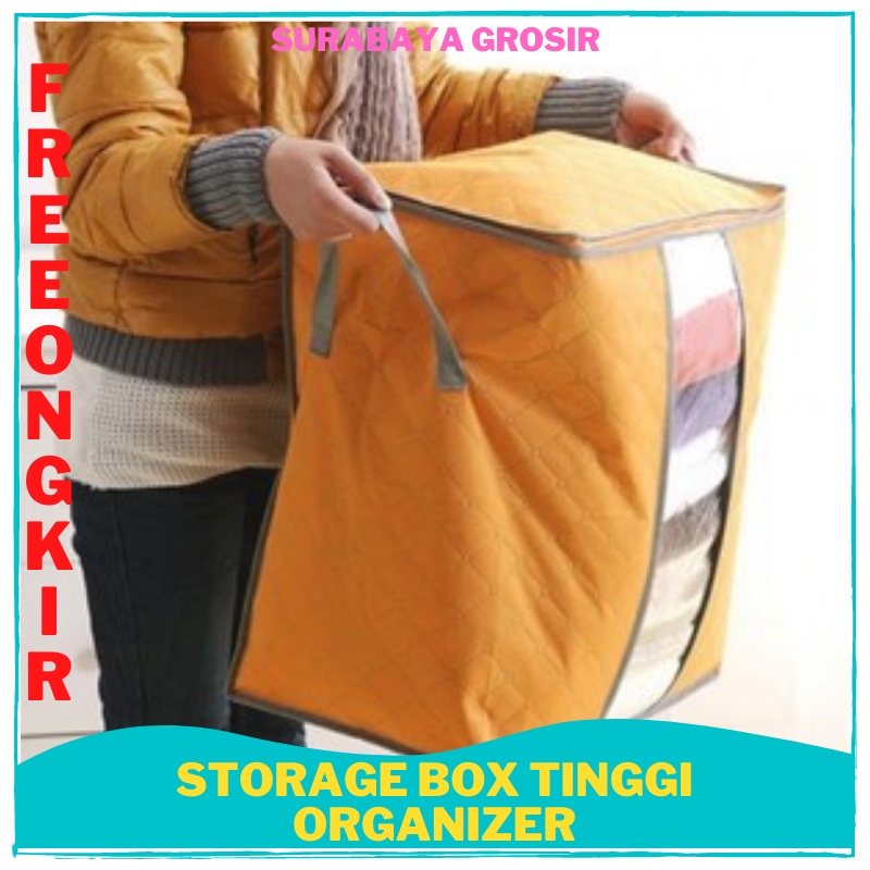 TERLARIS Gen 2 Storage Box Tinggi Organizer Pakaian Selimut Bedcover Baju Bag Surabaya Grosir