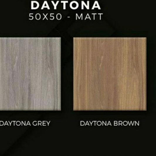 Modern.. Keramik 50x50 Matt Motif Kayu Daytona Brown dan Grey Grade A