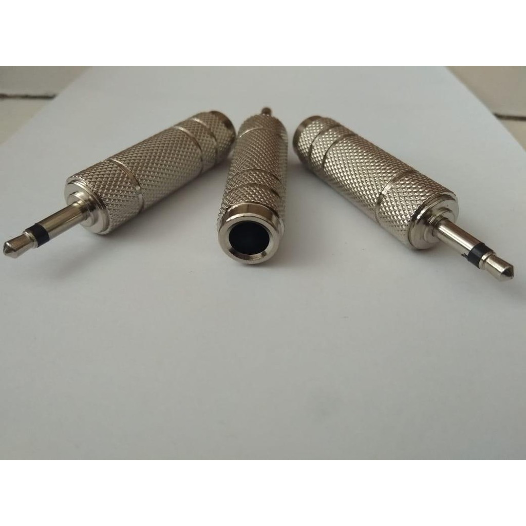 Sambungan Besi Mini Mono ke Soket Akai / Converter Soket Mic Female 6,5 mm Ke Jack Mini 3,5mm Male