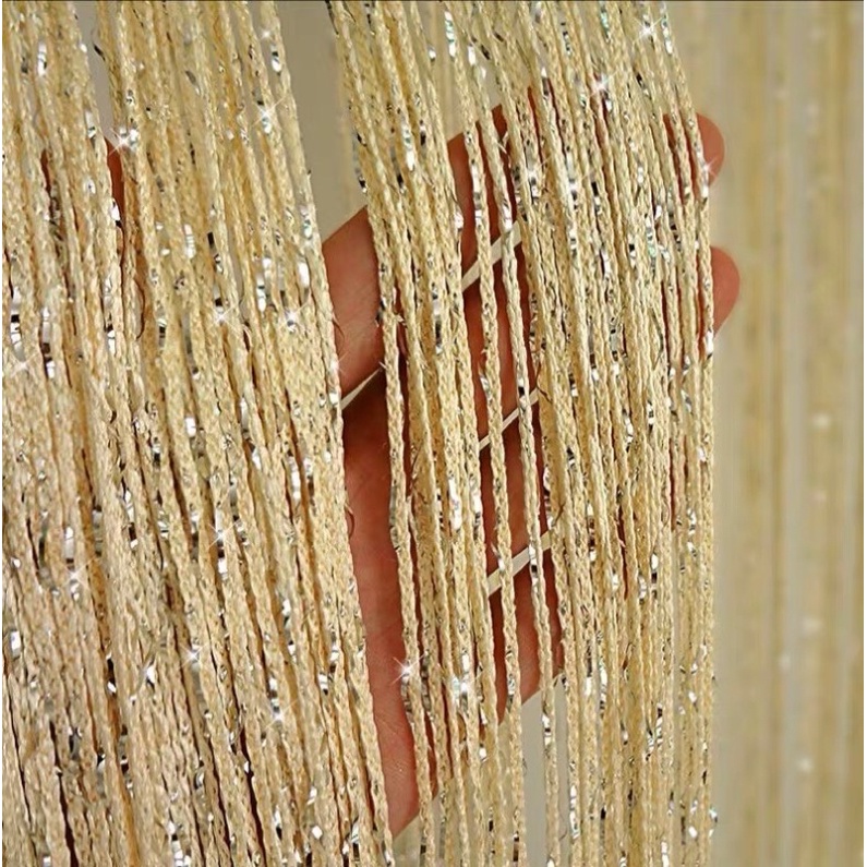 TIRAI BENANG GLITER CREAM/ TIRAI PINTU/ TIRAI DEKOR/TIRAI GLITER