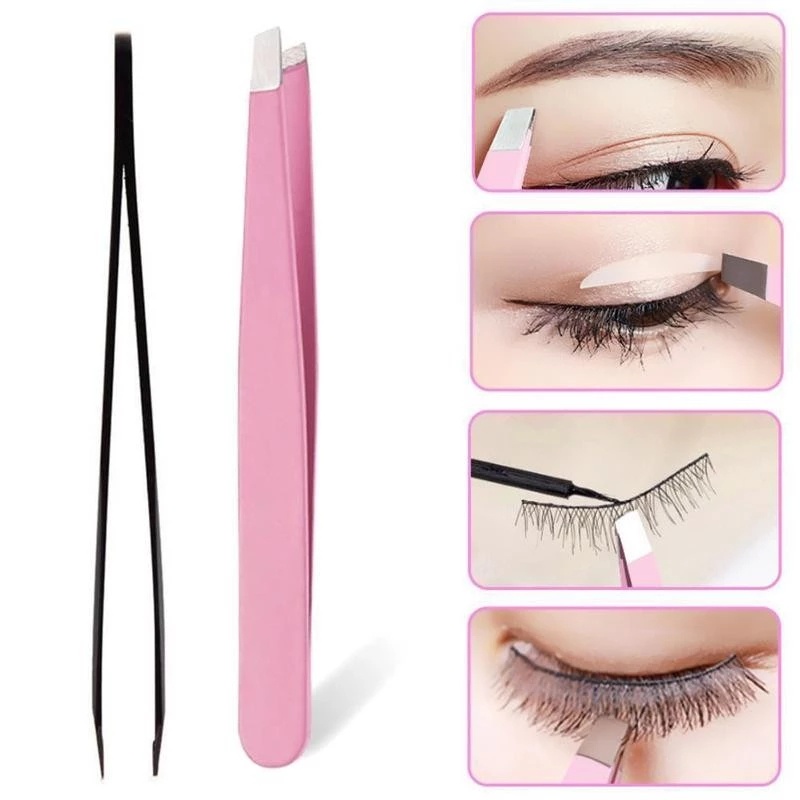 SEVICH Eyelashes Tweezers For Lash Extension Stainless Steel Eyebrow Trimming Makeup Tools