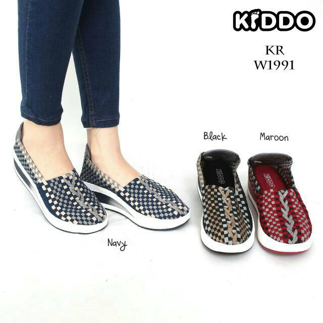 Sepatu Rajut Anyaman KIDDO W1991 Wedges ORIGINAL