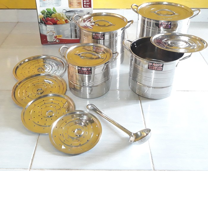 Panci stockpot steamer 4in1 ukuran 24CM &amp; 26CM &amp; 28CM &amp; 30CM Stainles