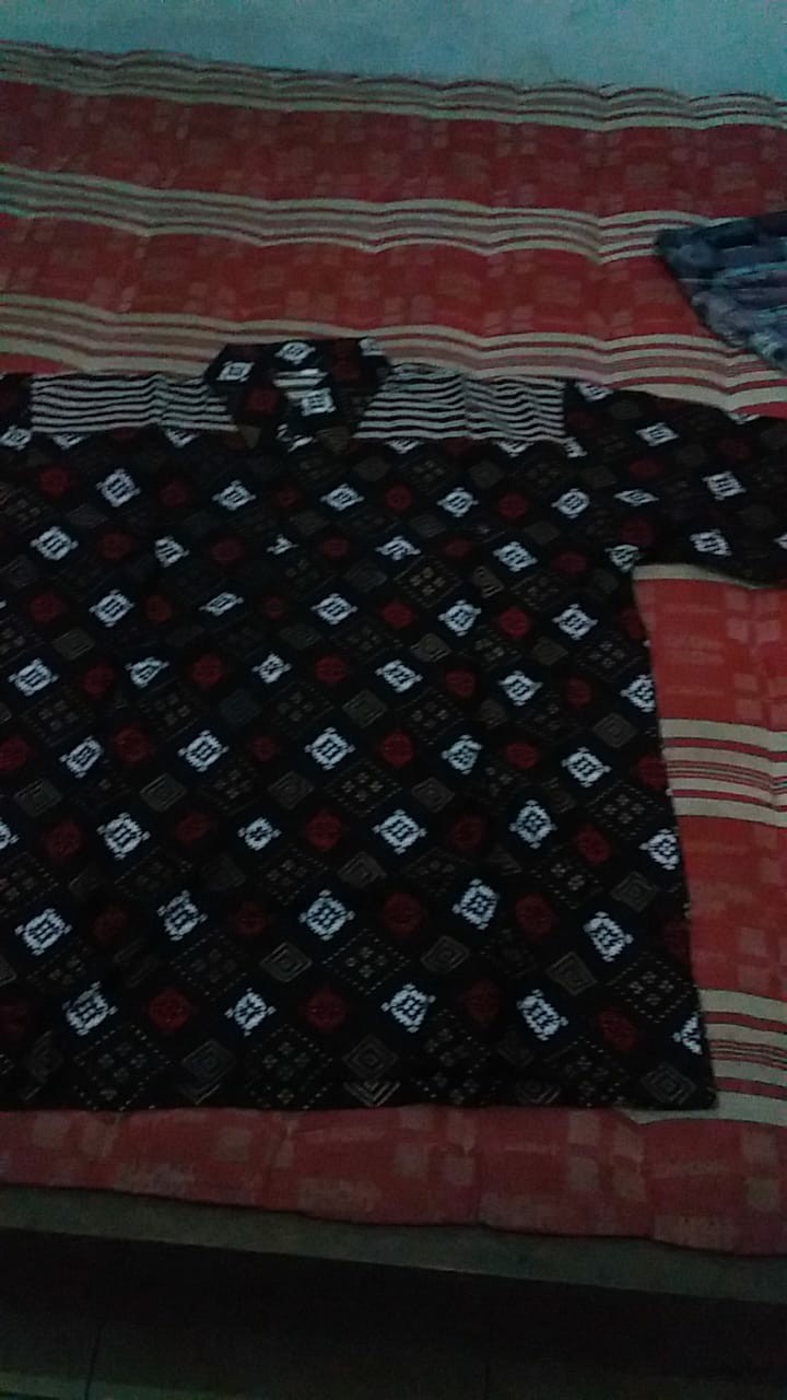 Size M. L. Xl. 2l.3l.4l  .. Bswart Batik Hrb026 Kenongo Hem Pendek Padi Pekalongan M
