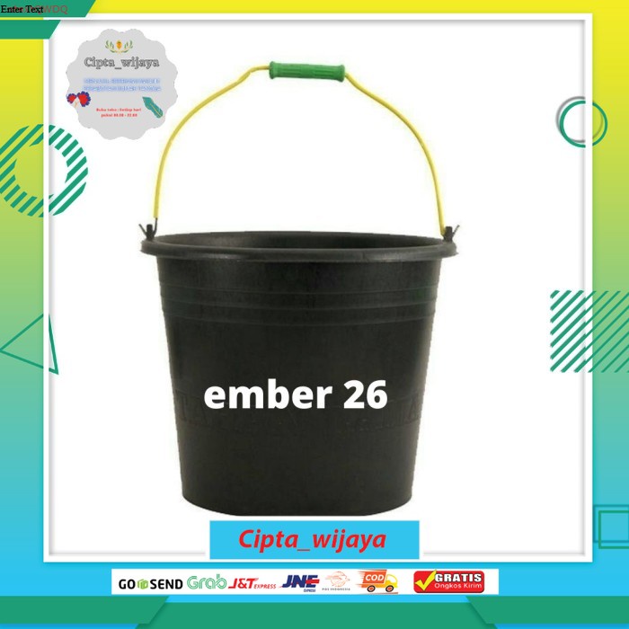 SAP Ember COR 26 Hitam Pegangan Plastik Tebal Ember Timba Serbaguna Anti Pecah Gagang Kawat