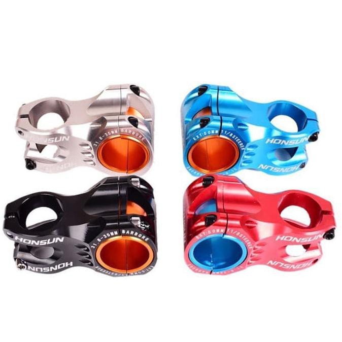 Name: HONSUN 0 degree mountain XC AM stem Color: Black / red / silvery - Hitam