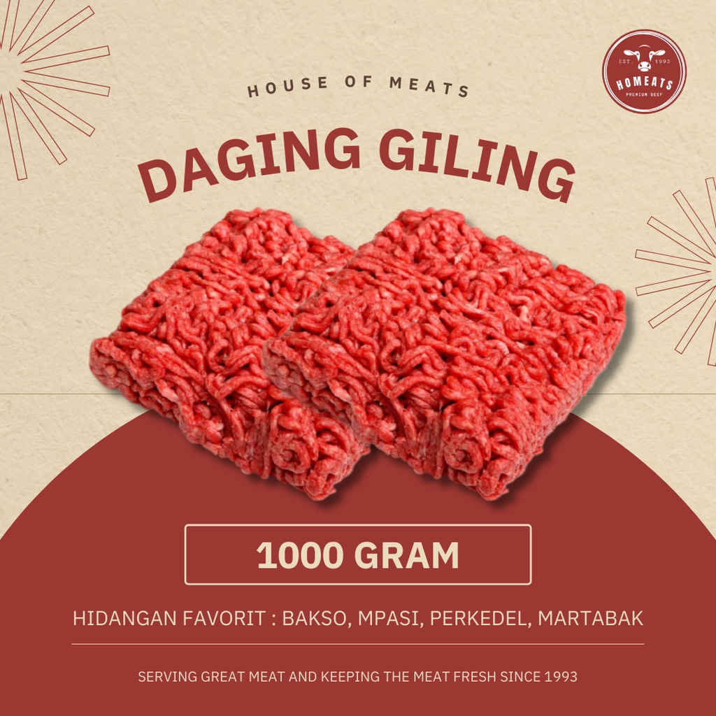 

Daging Giling Sapi Lokal Segar Premium Fresh Minced Beef 1000 Gram