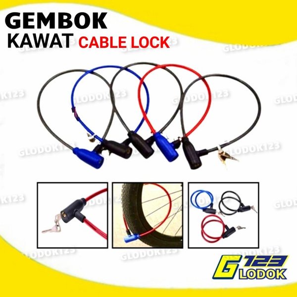 Gembok Kawat Kabel Kunci Pengaman Sepeda Motor Helm Cable Lock Wire