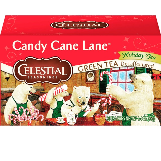 

Celestial Seasonings Candy Cane Lane Green Tea Holiday Tea Teh Mint Peppermint Christmas Drink Natal