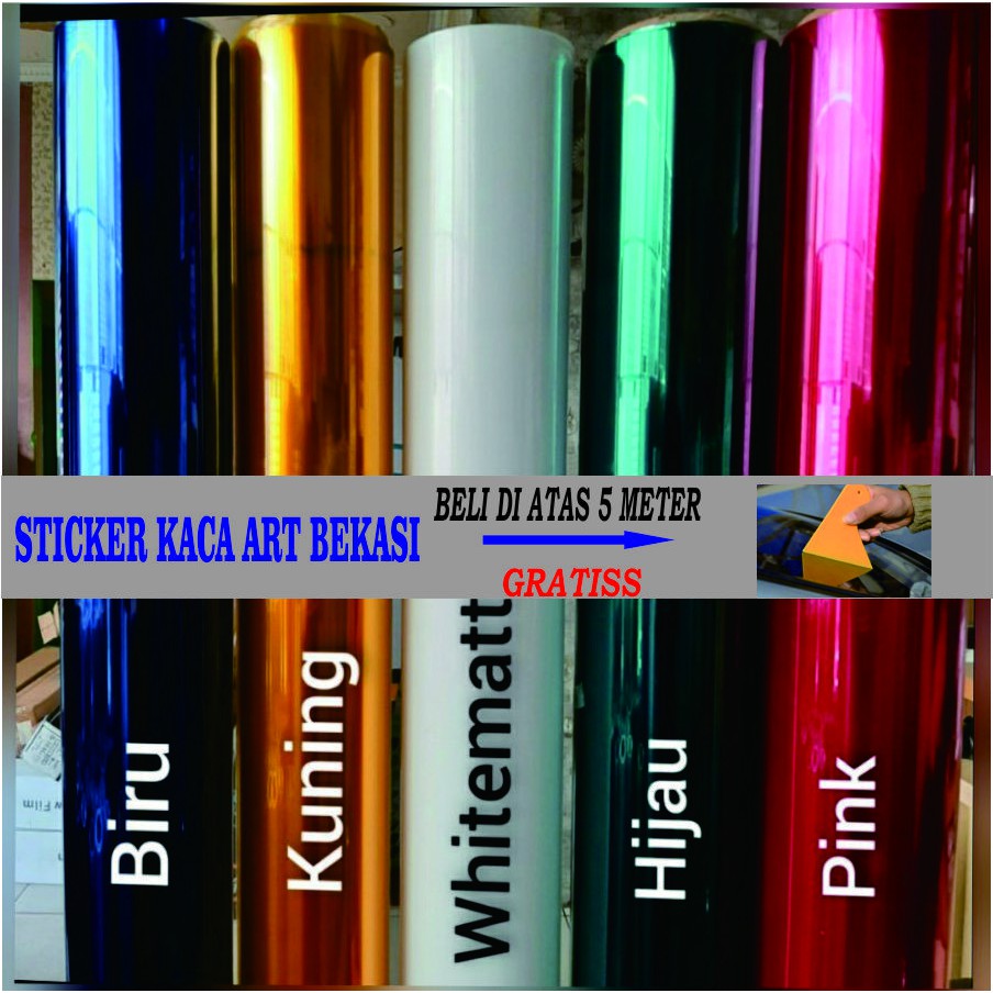 STIKER KACA/KACAFILM WARNA/KACA FILM RIBEN WARNA