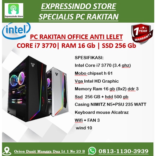 PC RAKITAN OFFICE CORE I7 3770 ANTILELET