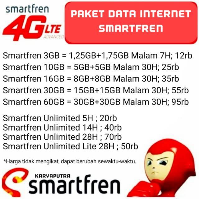 Paket Data Smartfren Unlimited 1gb 2gb 3gb 5gb 6gb 8gb 10gb 15gb 18gb 30gb 60gb Kuota Malam Nonstop Shopee Indonesia