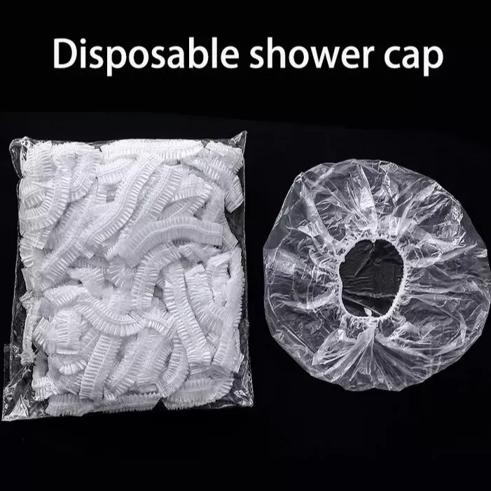 SHOWER CAP PLASTIK / PENUTUP KEPALA PLASTIK MANDI