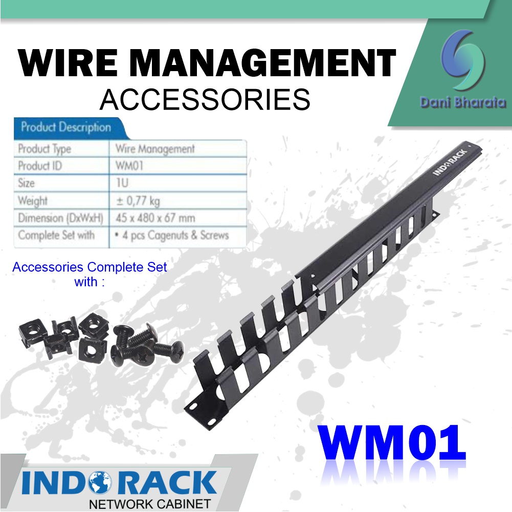 Indorack Wire Management Panel 1U