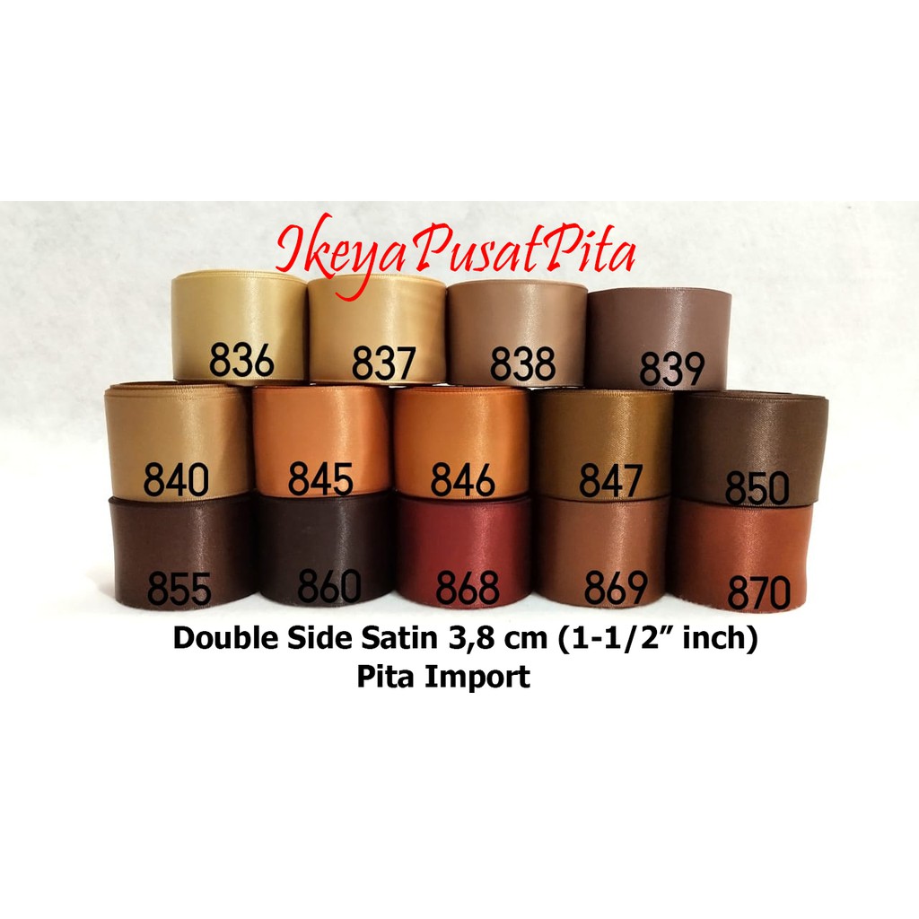 

(10 yard) Pita Satin Double Side Polos 3,8 cm (1-1/2" inch) | Pita import | Satin Ribbon 38 mm pg 14 | Toko Bahan Craft | Ikeya Pusat Pita