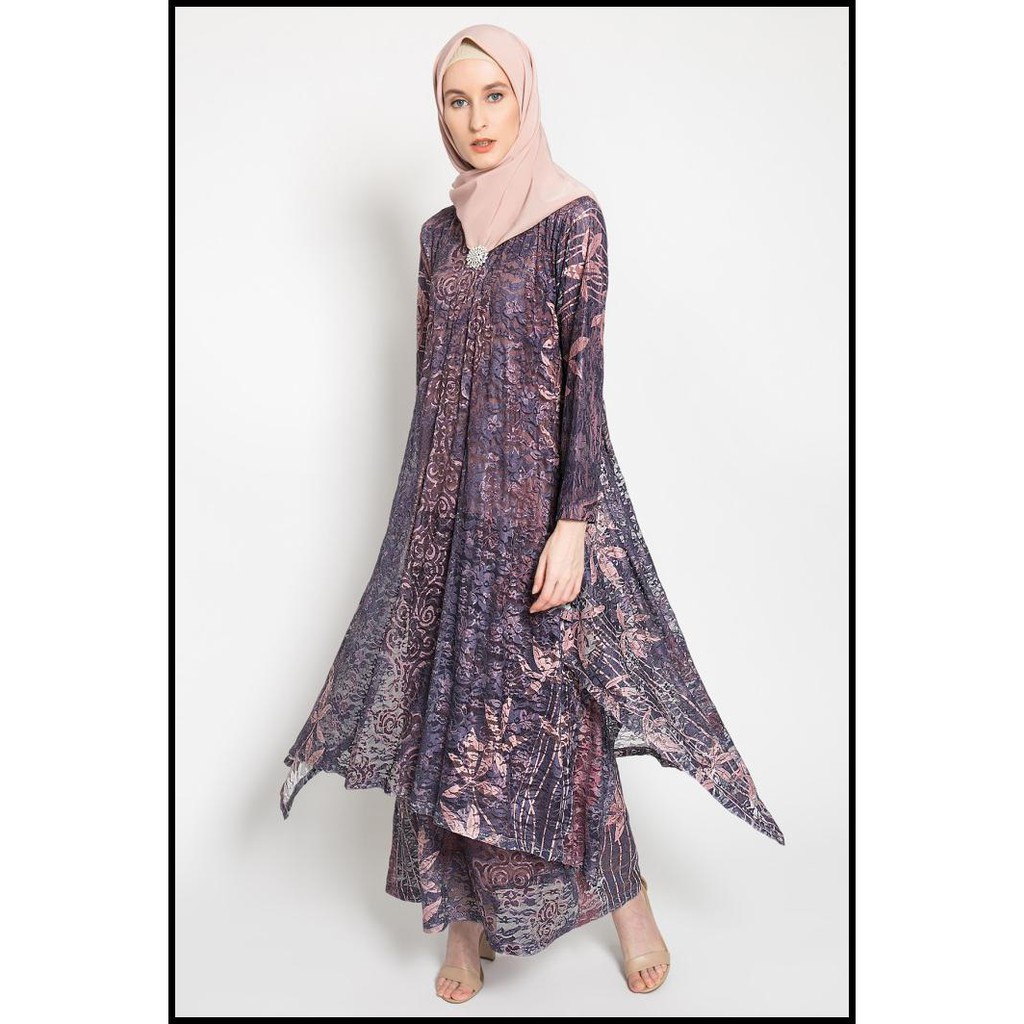 Kasa Heritage - Azalea Dress Gamis Raya Collection - Violet