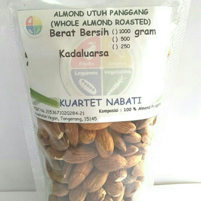 

roasted almond/ kacang almond panggang kupas tanpa cangkang 250 gram