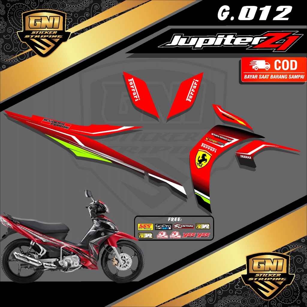(BISA COD) Sticker Striping Semifull Yamaha Jupiter Z1 Sticker Lis Variasi Desain Ferrari Good Quali
