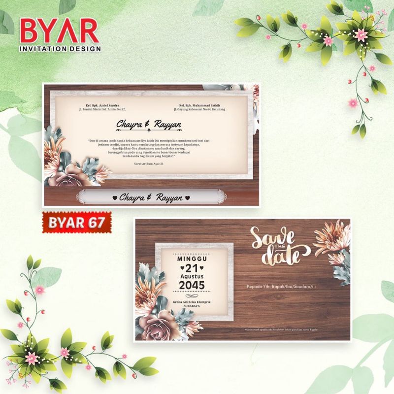 

Termurah Cetak Undangan Byar 67 / Byar 68