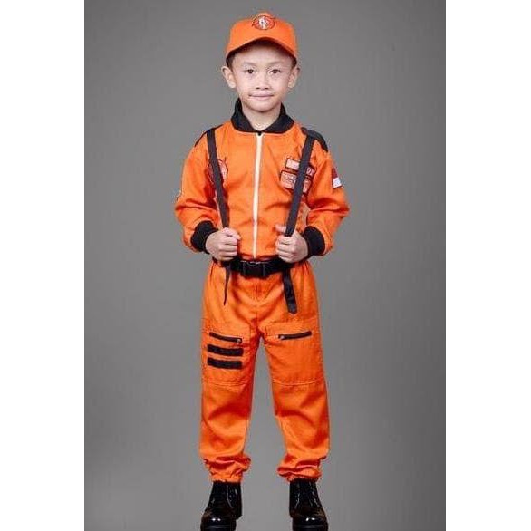 BAJU ASTRONOT ANAK WARNA ORANGE- KOSTUM ANAK - KOSTUM ASTRONOT ORANGE 3 S/D 7 TH