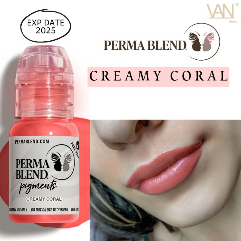 TINTA SULAM BIBIR ORIGINAL PERMABLEND INGA BABITSKAYA - CREAMY CORAL MADE IN USA 15ML