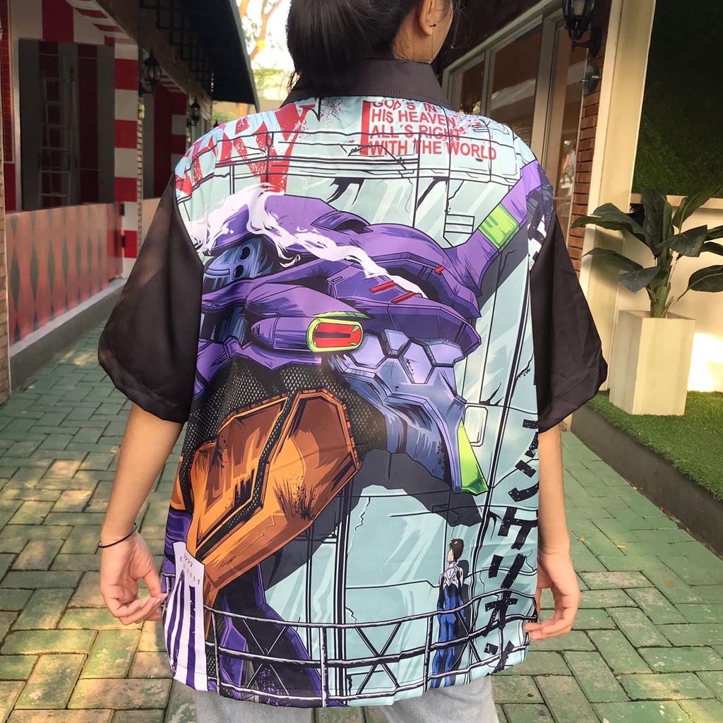 Kemeja Evangelion Unit 01 Anime Manga Premium Unisex