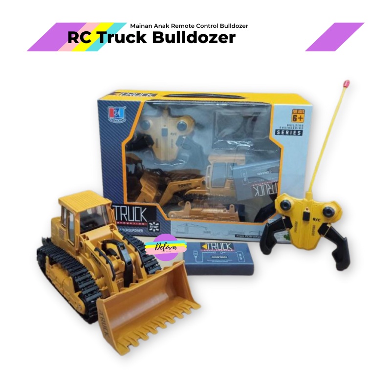 RC Truck Bulldozer Mainan Anak Remote Control Alat Berat Konstruksi
